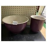 TAG STONEWARE POTTERY MIXING BOWL AND YOU TEND TO