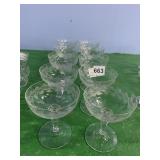 10 ETCH GLASS CHAMPAGNE GLASSES