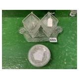 CREAMER/SUGAR W/ LINER TRAY, 6 BUTTER PATS