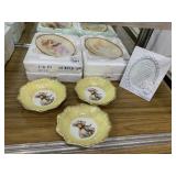 THREE EMPIRE CHINA BOWLS WITH LADY AND BARNETT