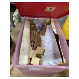 STORAGE BIN W/ WOOD CUTOUTS AND PATTERNS