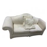 CREAM COLORED 92-INCH-WIDE SOFA WITH TWO ACCENT