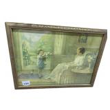 VINTAGE FRAMED ANNIE BENSON MILLER PRINT GIRL