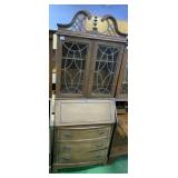 DROP FRONT SECRETARY WITH THREE DRAWER BASE