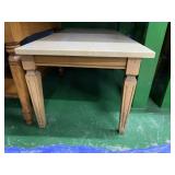 STONE TOP SIDE COFFEE TABLE WOOD BASE 15 INCHES