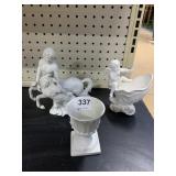 PORCELAIN ALDEN 1981 MAN ON HORSE, CHERUB