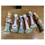 6 BUNNY FIGURES