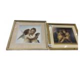 TWO FRAMES CHERUB FRIENDS ONE SILVER FRAME ONE