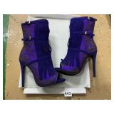 NEW SIZE 6 1/2 SIDE ZIPPER BOOTS PURPLE 4 1/2