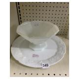 GRAPE PATTERN LARGE PLATE AND CENTER PIECE BOWL