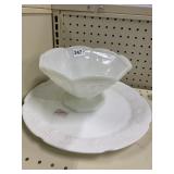 347 VINTAGE MILK GRIEF PATTERN PLATTER 14 INCHES