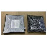 MID CENTURY DESSAU 11 INCH SQUARE DIMPLE TRAY AND