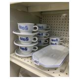 6 CUPS AND SAUCERS FALSE GRAFT, TWO EXTRA MUGS