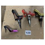 3 HIGH HEEL BOTTLE STOPPERS, OPENER