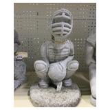 CEMENT BASEBALL CATCHER 14.5" H X 9" DIAMETER