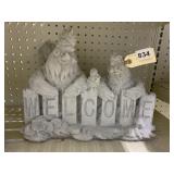 WELCOME ROOSTER AT THE FENCE CEMENT CONSTRUCTION