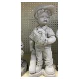 CEMENT BASEBALL PLAYER 18" H X 7.5" D
