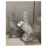 CEMENT ROOSTERS 12" H X 9" W