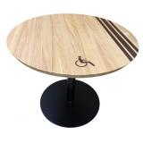 CAFï¿½ TABLE 36 INCH ROUND WITH ADA SYMBOL AND BASE