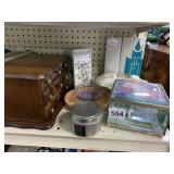 CANDLE AND HOLDER ETC.