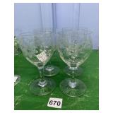 SET A 4 PRINCESS HOUSE WINE GLASSES