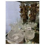 LEAD CRYSTAL CREAMER, TWO MATCHED BULLS, DINING