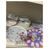 CORNING WEAR DISHES HOLIDAY PLATES, EGG COOKER