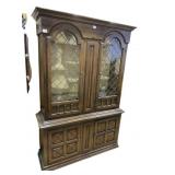 TWO PIECE CHINA CABINET DOME TOP DOORS ON TOP