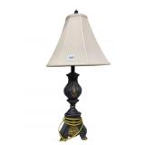 COMPOSITION BASE LAMP WITH BEIGE SHADE 29 INCHES