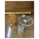 CARNIVAL FOOTED SUGAR DISH DIVIDED DISH AND