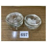 PAIR OF WEIGHTED BOTTOM CANDLE STICKS CAMEO GLASS