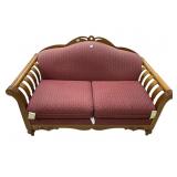 60-INCH-WIDE WOOD FRAME SOFA BURGUNDY FABRIC WITH