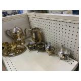 SILVER PLATE CREAMER AND SUGAR TWO SETS PLUS