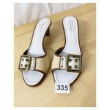 COACH SZ. 6 LADIES SANDALS W/ HEALS LARGE BUCKLE