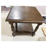 PA HOUSE OAK TABLE 16" H X 17" SQUARE SOLID WOOD