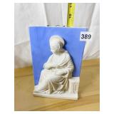 9ï¿½ ITALIAN DELLA ROBBIA VIRGIN MARY WALL PLAQUE
