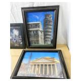 4 FRAMED PRINTS ONE A PITTS. PUZZLE