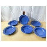 6 LAPIS FIESTA BOWLS ONE WITH VISIBLE BLEMISH 9"