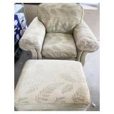 FLEX STEEL ARMCHAIR W/ OTTOMAN