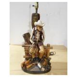 COWBOY LAMP PSIT BROS 81, 32" H TO TOP OF HARP