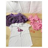 NEW FLAMINGO SZ. 10 12 TOP AND NEW 2 PC. BATHING