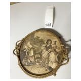 VINTAGE FOOTED TRAY W/ HANDLES