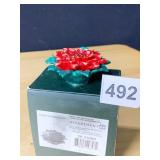 POINSETTIA JEWELED BOX BY DEPT. 56 NIB $32.00