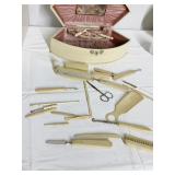 CELLULOID DRESSER BOX W/ FULL CONTENTS W/