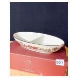 LENOX BOXWOOD AND PINE DIVIDED DISH NIB $100.00