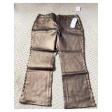 D & G NEW CHAMPAGNE GOLD 20 WP PANTS AMBER STUD