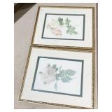 28.5" X 23" FRAMED ROSE PAIR OF PRINTS