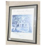 SIGNED CHEZ JEAN LOUIS FRAMED PRINT 24" X 19.5"