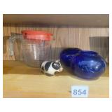 IRON BLACK CAT HEAD W/ GLASS EYES, CHEESE KNIFE,