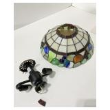 CEILING LIGHT FIXTURE W/ FRUIT MOTIF SHADE DAMAGE